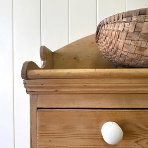 An Antique English Pine Chest of Drawers Dresser with Gallery c1890