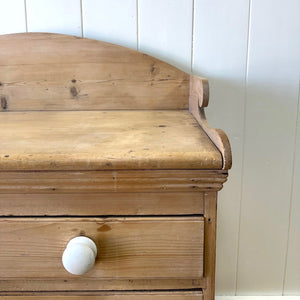 An Antique English Pine Chest of Drawers Dresser with Gallery c1890