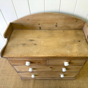 An Antique English Pine Chest of Drawers Dresser with Gallery c1890