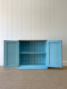 An English Blue Painted Cupboard or Cabinet c1890