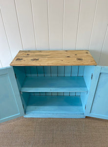 An English Blue Painted Cupboard or Cabinet c1890