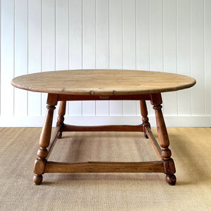 Antique English Country 66" Round Dining Table