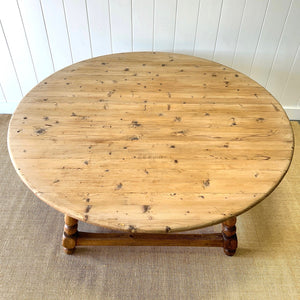 Antique English Country 66" Round Dining Table