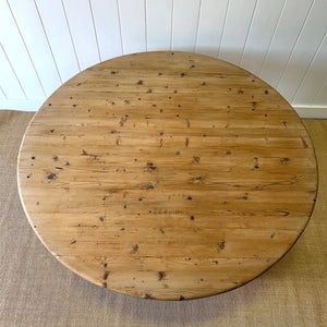 Antique English Country 66" Round Dining Table