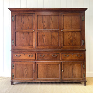 A Stately English 18th Century Oak Cupboard