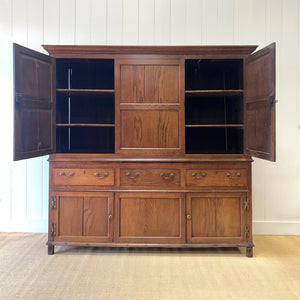 A Stately English 18th Century Oak Cupboard