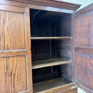 A Stately English 18th Century Oak Cupboard