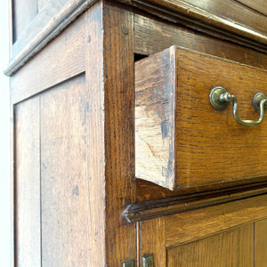 A Stately English 18th Century Oak Cupboard