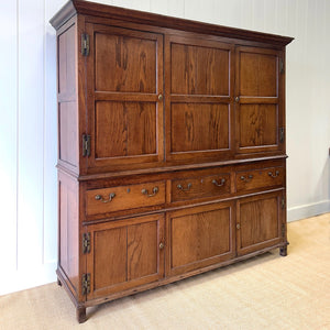 A Stately English 18th Century Oak Cupboard