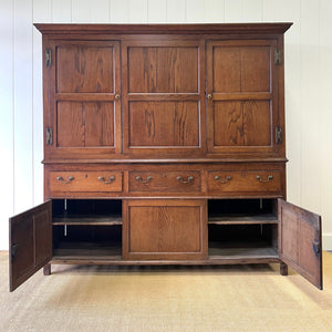 A Stately English 18th Century Oak Cupboard