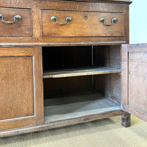 A Stately English 18th Century Oak Cupboard