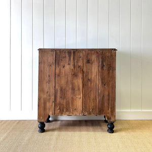 An Ebonized Antique English Pine Chest of Drawers or Dresser