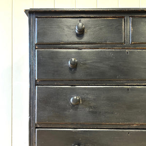 An Ebonized Antique English Pine Chest of Drawers or Dresser