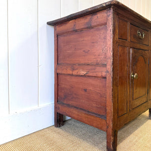 An Unusual 18th Century Small Pine Side Cupboard