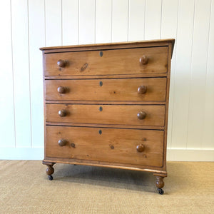 A 19th Century English Chestnut Chest of Drawers/Dresser on Castors