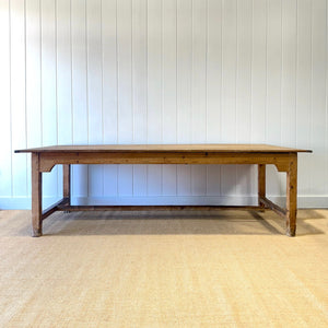 A Monumental Vintage 8 ft English Pine Farmhouse Table