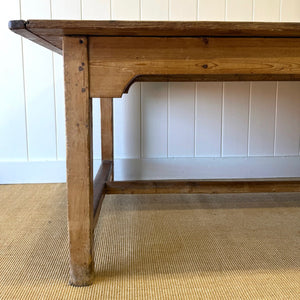 A Monumental Vintage 8 ft English Pine Farmhouse Table