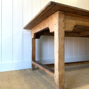 A Monumental Vintage 8 ft English Pine Farmhouse Table