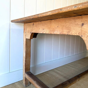 A Monumental Vintage 8 ft English Pine Farmhouse Table