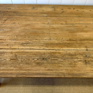 A Monumental Vintage 8 ft English Pine Farmhouse Table