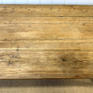 A Monumental Vintage 8 ft English Pine Farmhouse Table