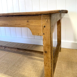 A Monumental Vintage 8 ft English Pine Farmhouse Table