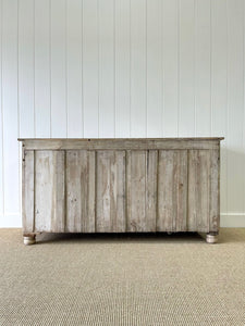 A Large English Pale Pine Colored Country 3 Drawer Buffet or Sideboard c1860