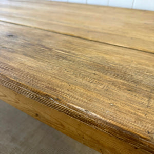 A Monumental Vintage 8 ft English Pine Farmhouse Table