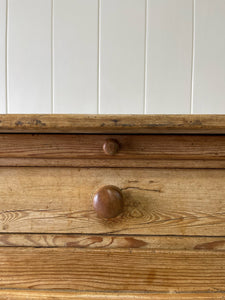 A Large English Pale Pine Colored Country 3 Drawer Buffet or Sideboard c1860