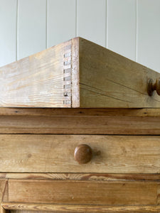 A Large English Pale Pine Colored Country 3 Drawer Buffet or Sideboard c1860