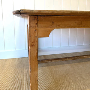 A Monumental Vintage 8 ft English Pine Farmhouse Table