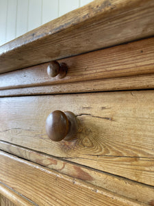 A Large English Pale Pine Colored Country 3 Drawer Buffet or Sideboard c1860