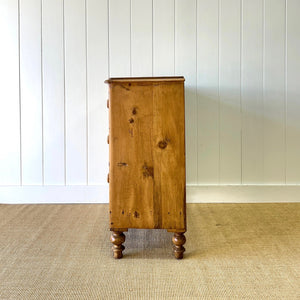 An Antique English Pine Chest of Drawers Dresser Tulip Feet c1890