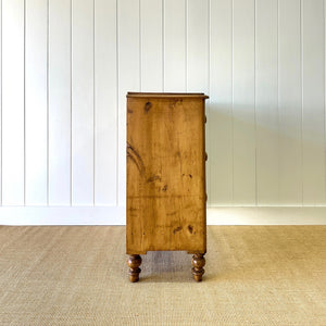 An Antique English Pine Chest of Drawers Dresser Tulip Feet c1890