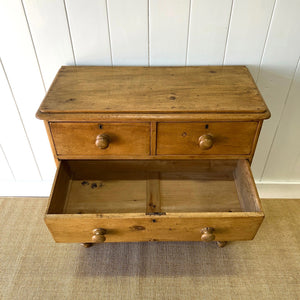 An Antique English Pine Chest of Drawers Dresser Tulip Feet c1890