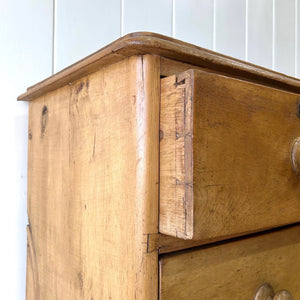 An Antique English Pine Chest of Drawers Dresser Tulip Feet c1890