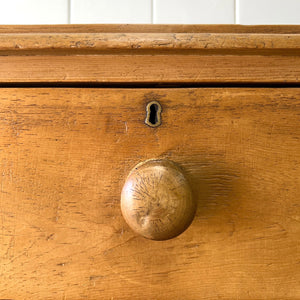 An Antique English Pine Chest of Drawers Dresser Tulip Feet c1890