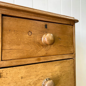 An Antique English Pine Chest of Drawers Dresser Tulip Feet c1890