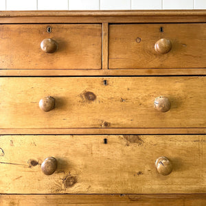 An Antique English Pine Chest of Drawers Dresser Tulip Feet c1890