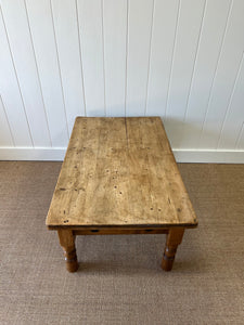 Antique English Country Pine Coffee Table c1890