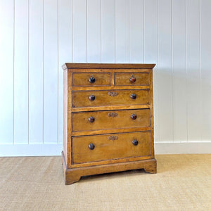 An Antique 19th Century French Pine Chest of Drawers Dresser