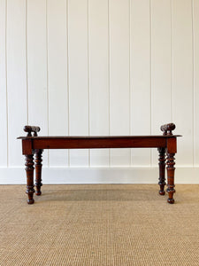 A 19th Century English Mahogany Hall or Window  Bench