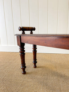 A 19th Century English Mahogany Hall or Window  Bench