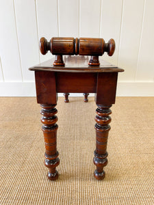 A 19th Century English Mahogany Hall or Window  Bench