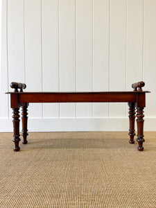 A 19th Century English Mahogany Hall or Window  Bench