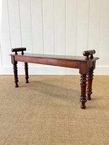 A 19th Century English Mahogany Hall or Window  Bench