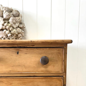 A Large 19th Century English Pine Chest of Drawers/Dresser with Tulip Feet