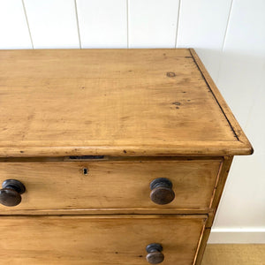 A Large 19th Century English Pine Chest of Drawers/Dresser with Tulip Feet