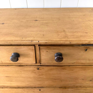 A Large 19th Century English Pine Chest of Drawers/Dresser with Tulip Feet