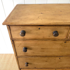 A Large 19th Century English Pine Chest of Drawers/Dresser with Tulip Feet